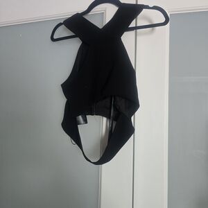 Marciano Black Asymmetric Crop Top